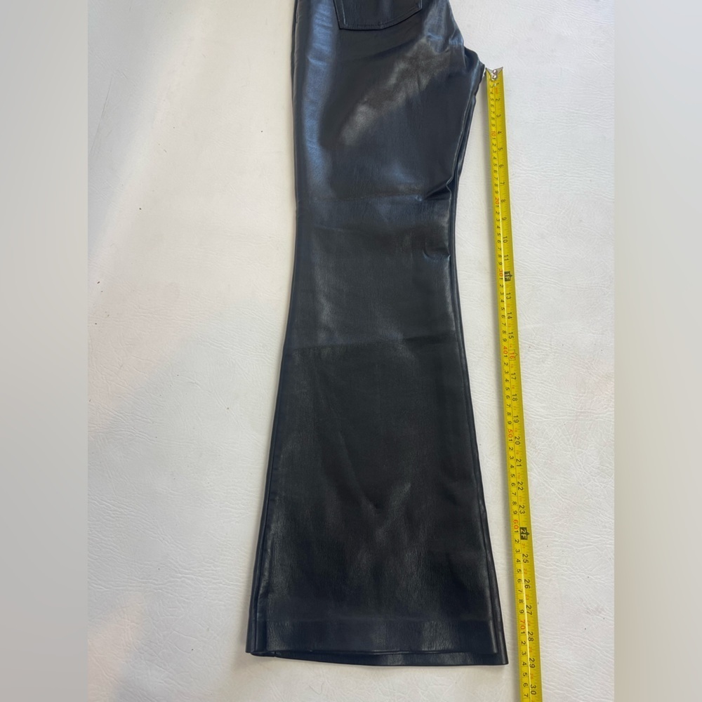 Aritzia Wilfred Vegan Leather High Rise Flare Pants Black Size - Picture 6 of 12